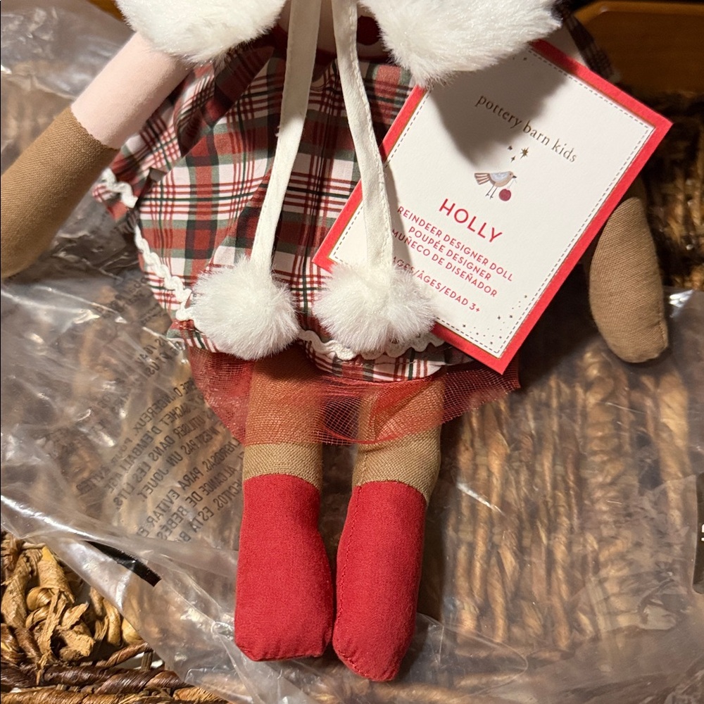 Pottery Barn Kids Holly Plush Reindeer Doll BNWT - Picture 4 of 6